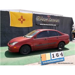 2003 FORD FOCUS ~ 144,252 MILES VIN: 1FAFP33P63W124457, RED SEDAN, FWD, I4, 2.0L, EMPTY FUEL, A/C DE