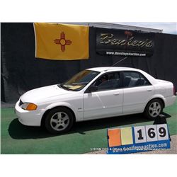 1999 MAZDA PROTEGE ~ 178,212 MILES VIN: JM1BJ2214X0190032, WHITE, SEDAN, FWD, I4, 1.8L, 3/4 FUEL, A/