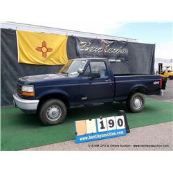 1994 FORD F-150 PICKUP ~ 070,461 MILES VIN: 1FTEF14N6RLA70758, BLUE, 4WD, V8, 5.0L, AC COOL, 3/4 FUE