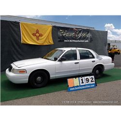 2002 FORD CROWN VICTORIA ~ 140,261 MILES VIN: 2FAFP71W12X106713, WHITE SEDAN, V8, 4.6L, RWD, WINDSHI