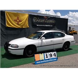 2005 CHEVROLET IMPALA ~ UNKNOWN MILES VIN: 2G1WF55K859374846, WHITE, SEDAN, FWD, V6, 3.8L, A/C HOT, 