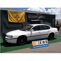 2004 CHEVROLET IMPALA ~ 078,131 MILES VIN: 2G1WF55K449285029, WHITE SEDAN, RWD, V6, 3.8L,  AC COOL, 