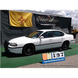 2005 CHEVROLET IMPALA ~ 165,274 MILES VIN: 2G1WF55K559374738, WHITE, SEDAN, FWD, V6, 3.8L, A/C WARM,