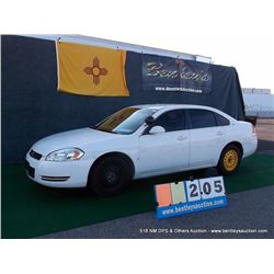 2008 CHEVROLET IMPALA ~ 087,045 MILES VIN: 2G1WS553389228055, WHITE SEDAN, FWD, V6, 3.9L, CRACKED WI