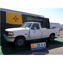 1996 FORD F-250 PICKUP ~ 153,419 MILES VIN: 1FTHF25H8TEA50051, WHITE, RWD, V8, 5.8L, A/C COLD, FUEL 
