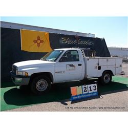 1999 DODGE RAM 2500 UTILITY TRUCK ~ 083,662 MILES VIN: 3B6KC26Z1XM557495, WHITE, CHASSIS & CAB, RWD,