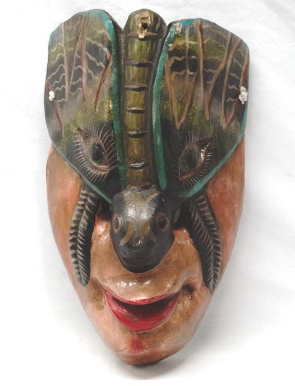 Large Hand Carved Mexican Insect Mask