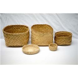 Collection of 5 Tribal Baskets