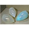 Image 2 : Three Opalescent Glass Electric Shades, These three tear drop swirl shades are 5" high and take...