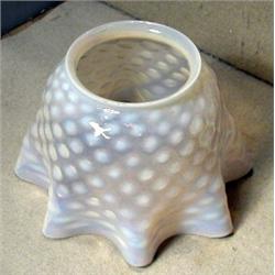 Opalescent Hobnail Gas Shade, Very fine and large opalescent ruffled edge hobnail gas light sha...
