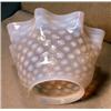 Image 2 : Opalescent Hobnail Gas Shade, Very fine and large opalescent ruffled edge hobnail gas light sha...