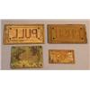 Image 1 : PUSH/PULL Plates, Here are four very nice bronze plates with PUSH or PULL cast onto the surface...