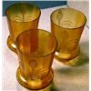 Image 2 : Set of Three Electric Shades, These three decorated amber electric light shades that are 5.75"...