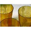 Image 3 : Set of Three Electric Shades, These three decorated amber electric light shades that are 5.75"...