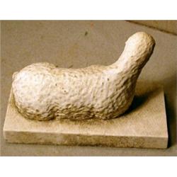 Carved Marble Memorial, This 19th Century marble memorial is carved in the form of a resting la...
