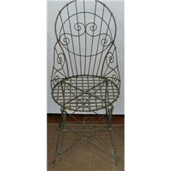 Pair of Wire Chairs, Two very good wire chairs from the late 1800s. Note that the backs have sl...