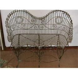 Wire Settee, A very nice wire settee that would go well with the chairs in lot 96. It measures...