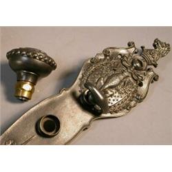 Statler Hotel Knob & Plate, Cast iron entry knob and plate from the Statler Hotel in New York C...