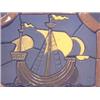 Image 2 : Moravian Mosaic Ship Panel, This panel of mosaic tiles was made by the Moravian Pottery & Tile...