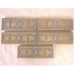 Wheatley Pottery Border Tiles 1925, Outstanding architectural design on this set of 5 matching...