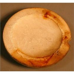 Stove Tile of a Little Girl, Nice small stove tile, 3.25" diameter, of a young girl with long h...