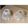 Pair of Opalescent Gas Shades, Pair of quality wavy edge opalescent swirl glass gas light shade...