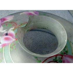 Hand Painted Glass Shade, This is a beautiful, large hand painted shade, 4" at the top and 10"...