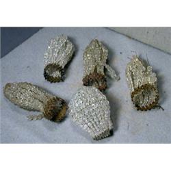 Group of Beaded Shades, These small beaded shades measure are 5" long and in less than perfect...