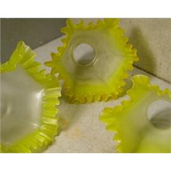Set of Three Shades, These three electric light shades are 6" in diameter and take 2.25" fitter...