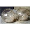 Pair of Glass Globes, These glass globes are 6.5" diameter and take 4" fitters. The decoration...