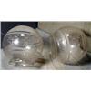 Image 2 : Pair of Glass Globes, These glass globes are 6.5" diameter and take 4" fitters. The decoration...