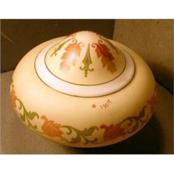 Large Decorated Glass Shade, This large shade was made for a chain light with a 4" fitter. It i...