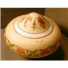 Image 1 : Large Decorated Glass Shade, This large shade was made for a chain light with a 4" fitter. It i...