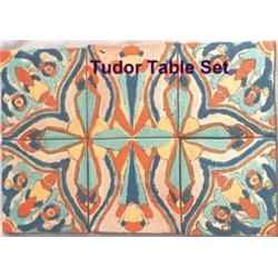 Tudor Potteries California tile set, Wonderful and colorful set of 6 tiles by Tudor Potteries o...