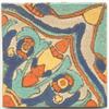 Image 3 : Tudor Potteries California tile set, Wonderful and colorful set of 6 tiles by Tudor Potteries o...
