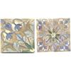 Image 3 : Belgian tile set ca 1900, Set of 4 Belgian tiles that form a large flower design. Press molded...