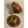 Image 1 : Wooden Figural Knob with Rosette, A fine quality walnut wood knob with the bust of an ancient m...