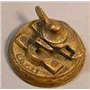 Image 1 : Ives Sash Lock Paperweight, A cast iron sash lock mounted on a wooden plinth with the name Ives...