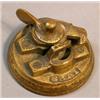 Image 2 : Ives Sash Lock Paperweight, A cast iron sash lock mounted on a wooden plinth with the name Ives...