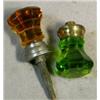 Image 3 : Small Green & Amber Knobs, These small knobs measure 1.25" in diameter and stand 1.5" high. Eac...