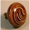 Brown Swirl Porcelain Knob, Dramatically designed porcelain passage knob with brown swirl patte...