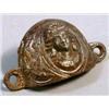 Figural Lady Bin pull, Scarce round top cast iron bin pull with mid-19th Century woman's bust c...