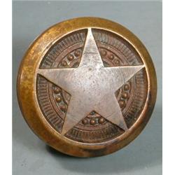Jumbo Star Knob, Very desirable and scarce over-size bronze knob, 3.75" diameter, with a very l...