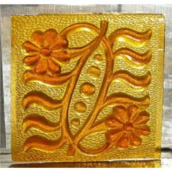 Glass Tile With Flowers, This glass pane is most likely not from the Addison Glass Company. The...