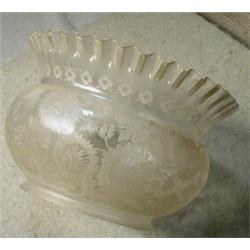 Ruffle Top Gas Shade, Very desirable ruffle edge gas shade with a 5" fitter, 7.75" diameter, an...