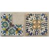 Image 4 : Tunisian Tile Panel, Each set of 4 tiles forms a center pattern with fleur de lis corners, and...