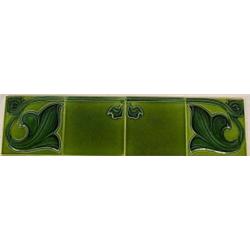 Art Nouveau - 4 Tile Set, This is a set of four Art Nouveau tiles. Each tile is 6" square, ca....