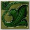 Image 2 : Art Nouveau - 4 Tile Set, This is a set of four Art Nouveau tiles. Each tile is 6" square, ca....