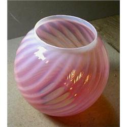 Cranberry/Opalescent Swirl Globe, Luscious, large cranberry/opalescent gas light globe 9" high...