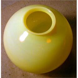 Custard Glass Globe, Large custard glass gas light globe 7.5" diameter and 8" high with a 3" op...